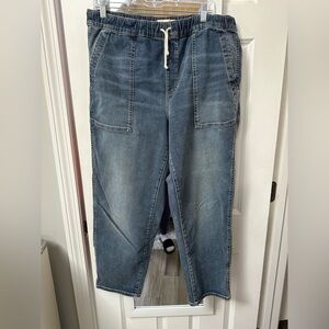 Madewell Denim Relaxed Jeans Large | Elastic Waist Pull-On Fair Trade